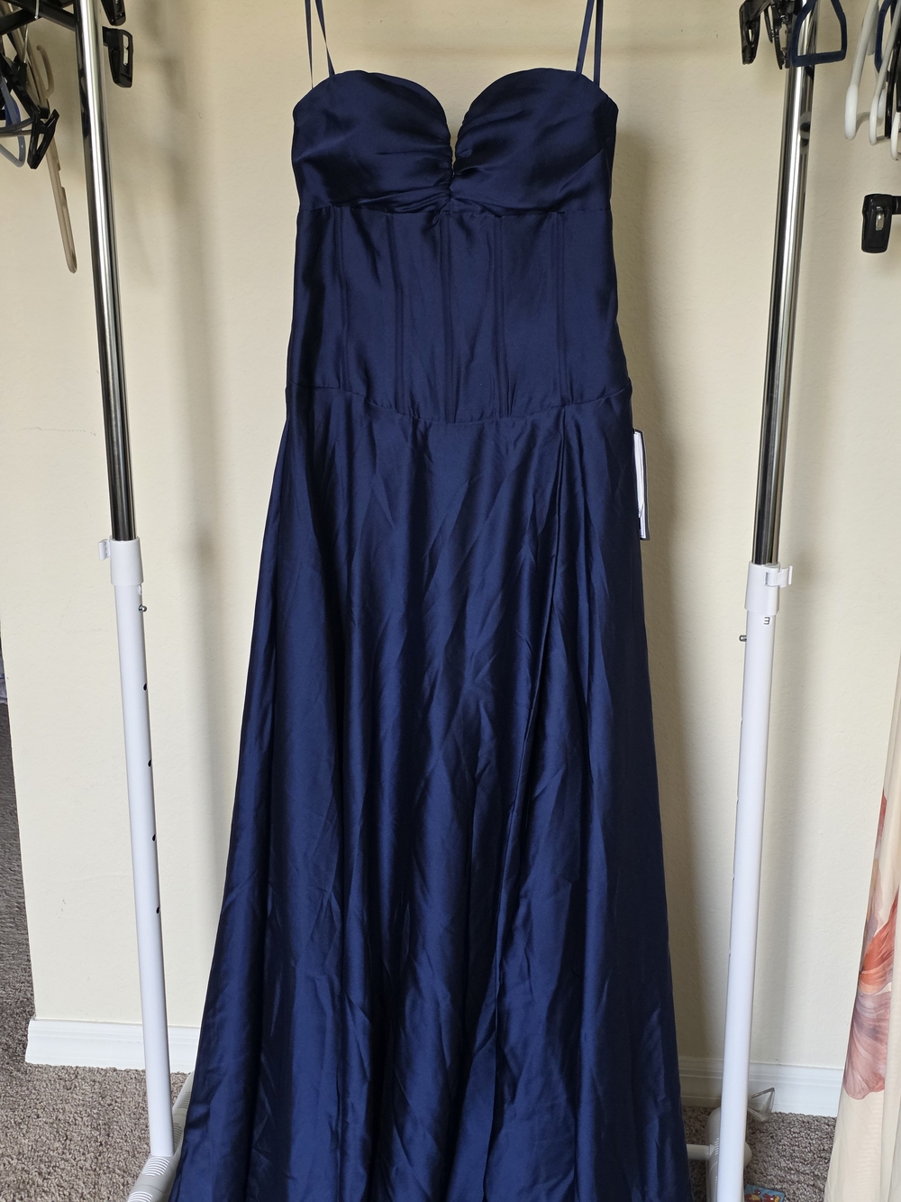 Alex & Sophia Juniors' Strapless V-Notch Slit Skirt Gown Size 11/12 prom(zipper) - Picture 5 of 10